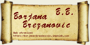 Borjana Brezanović vizit kartica